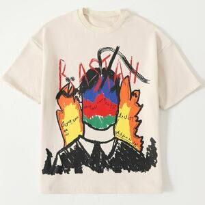 NWT RASTAH Line of Fire Beige T shirt unisex tee size S